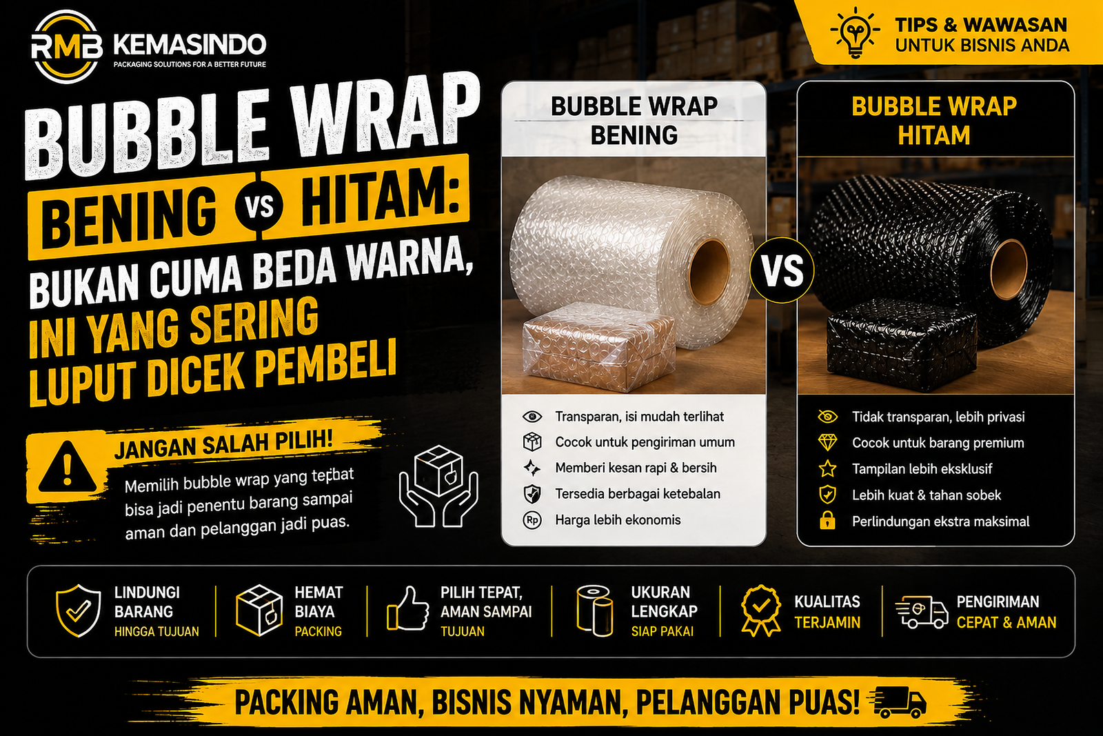 Bubble Wrap Bening vs Hitam: Bukan Cuma Beda Warna, Ini yang Sering Luput Dicek Pembeli